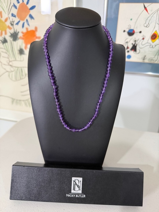 Jewelry - Nicky Butler amethyst sterling silver beaded  20”necklace with the box